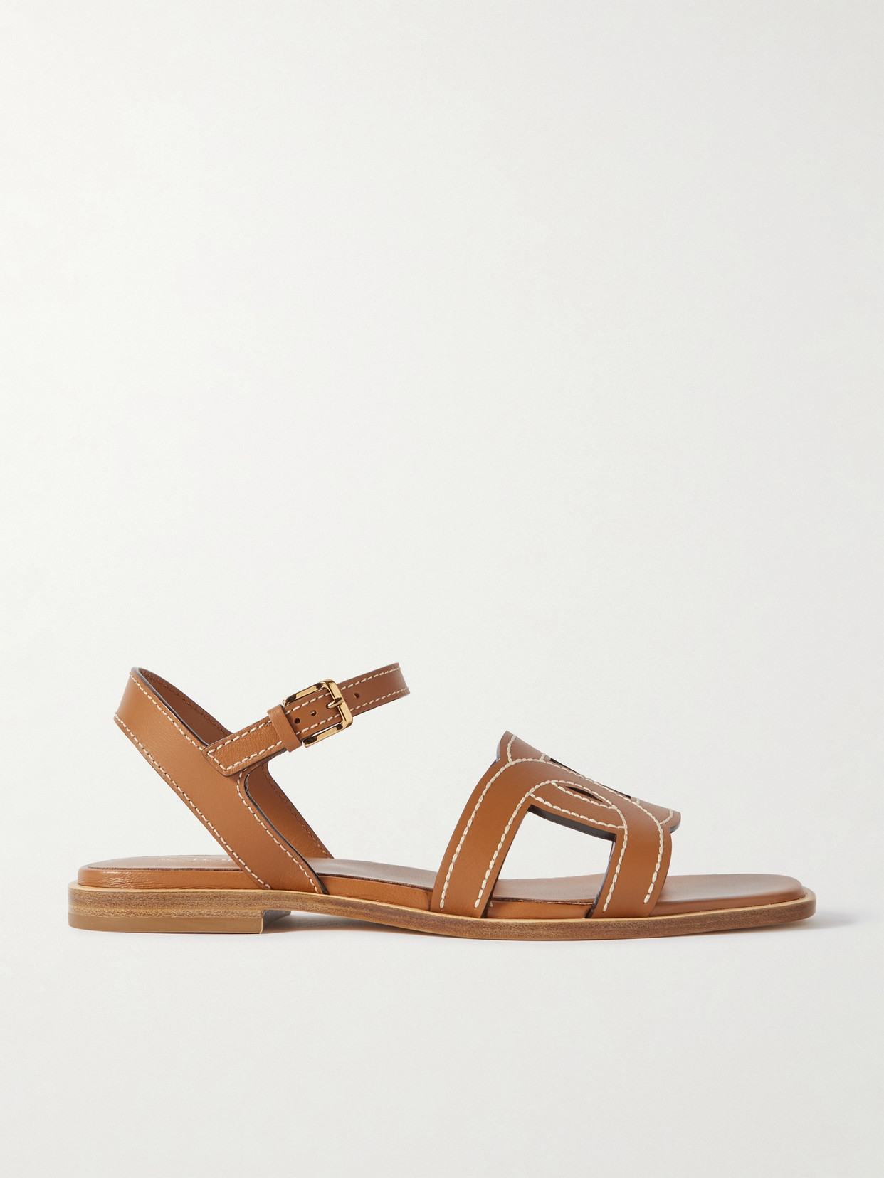 Tod's Kate Cutout Leather Sandals In Brown