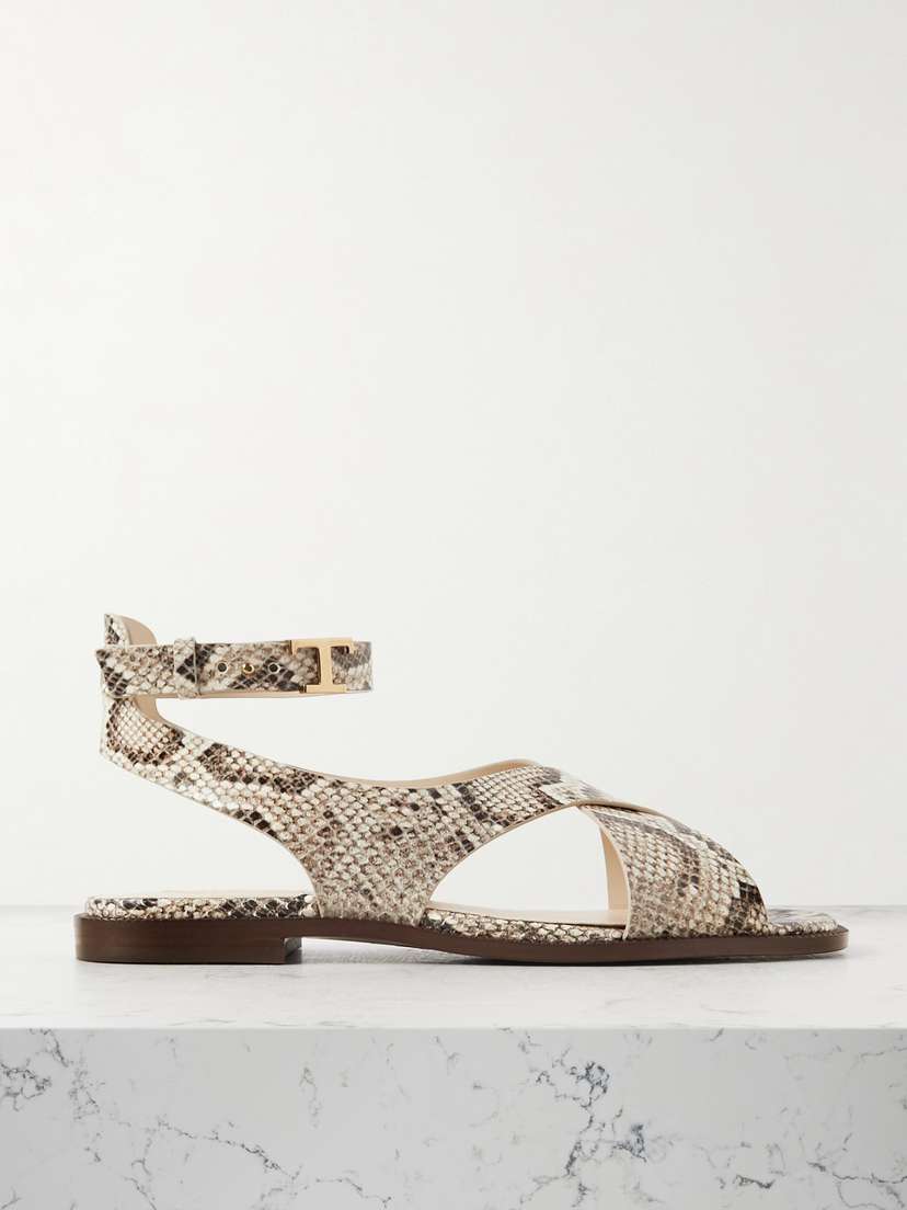 Tod's Snake-effect Leather Sandals