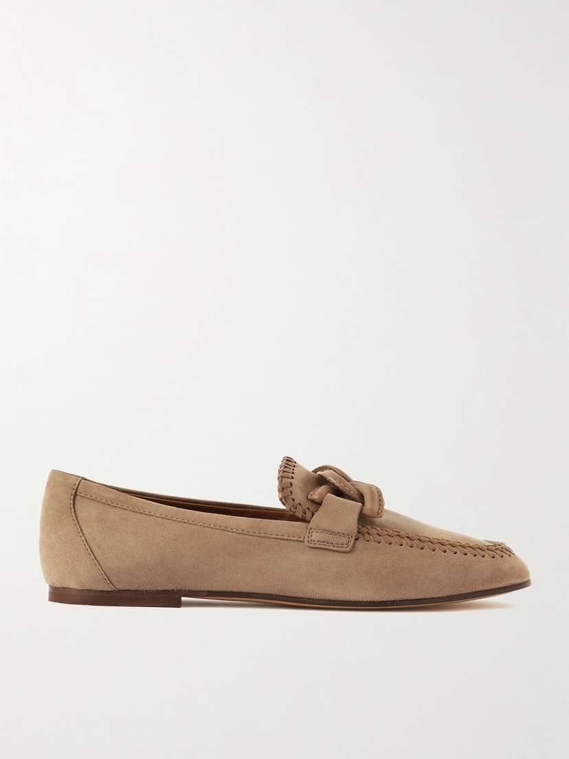 Tod's Leather-trimmed Suede Loafers
