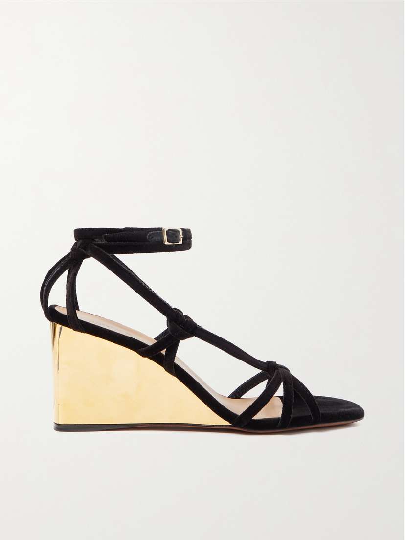 Chloé Rebecca Velvet Wedge Sandals