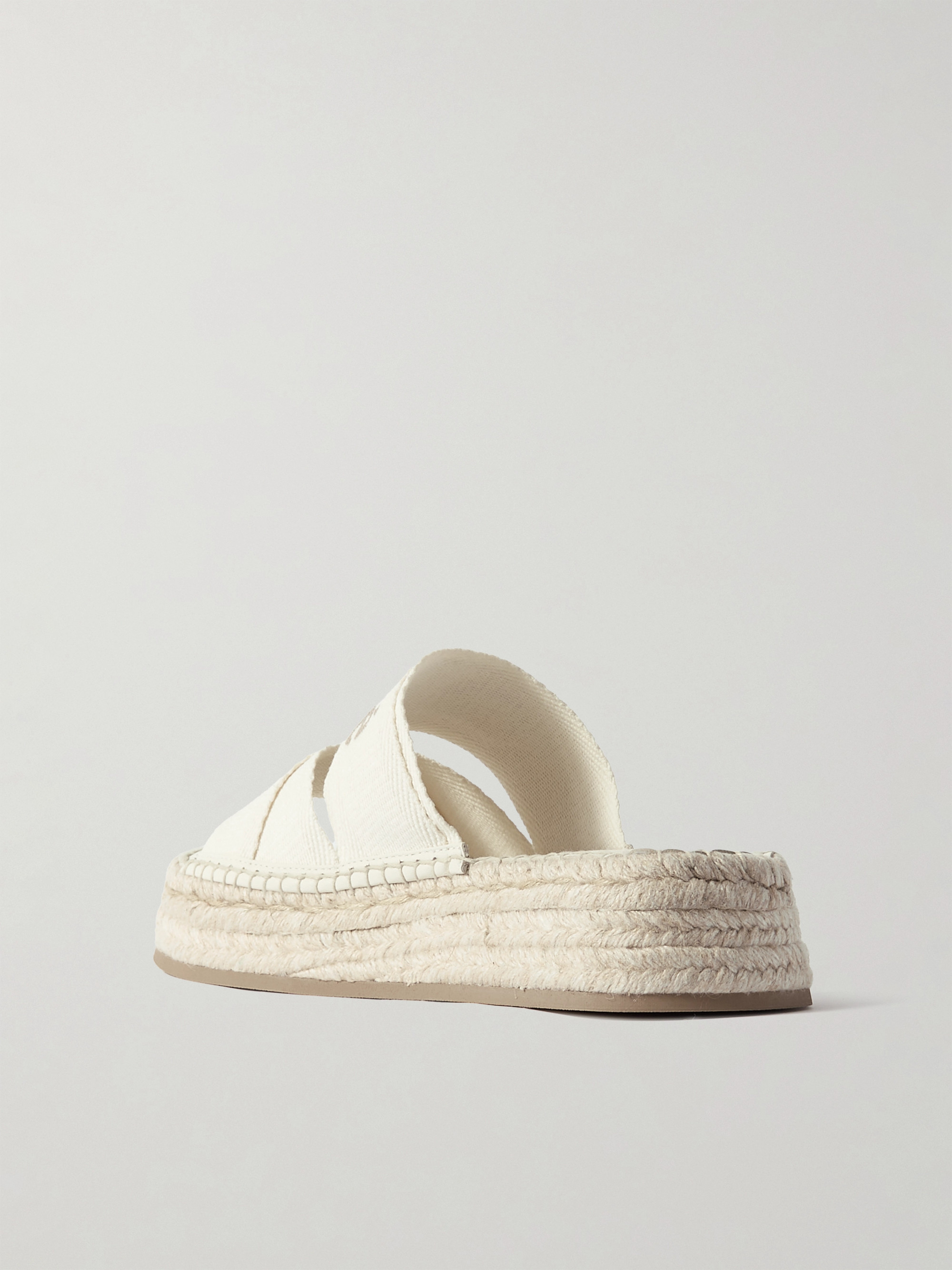 Chloé Mila logo-embroidered canvas espadrille slides