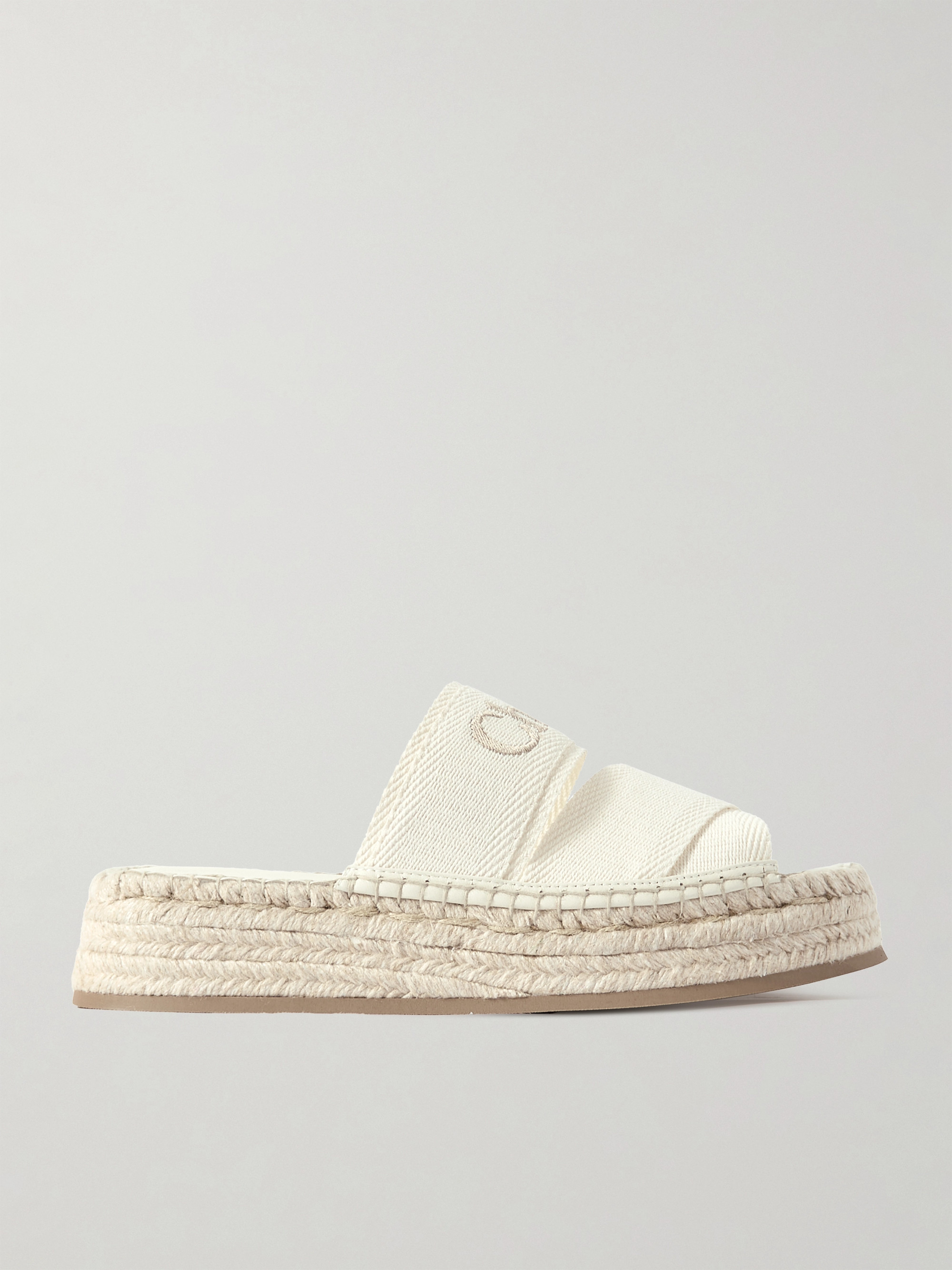Chloé Mila logo-embroidered canvas espadrille slides