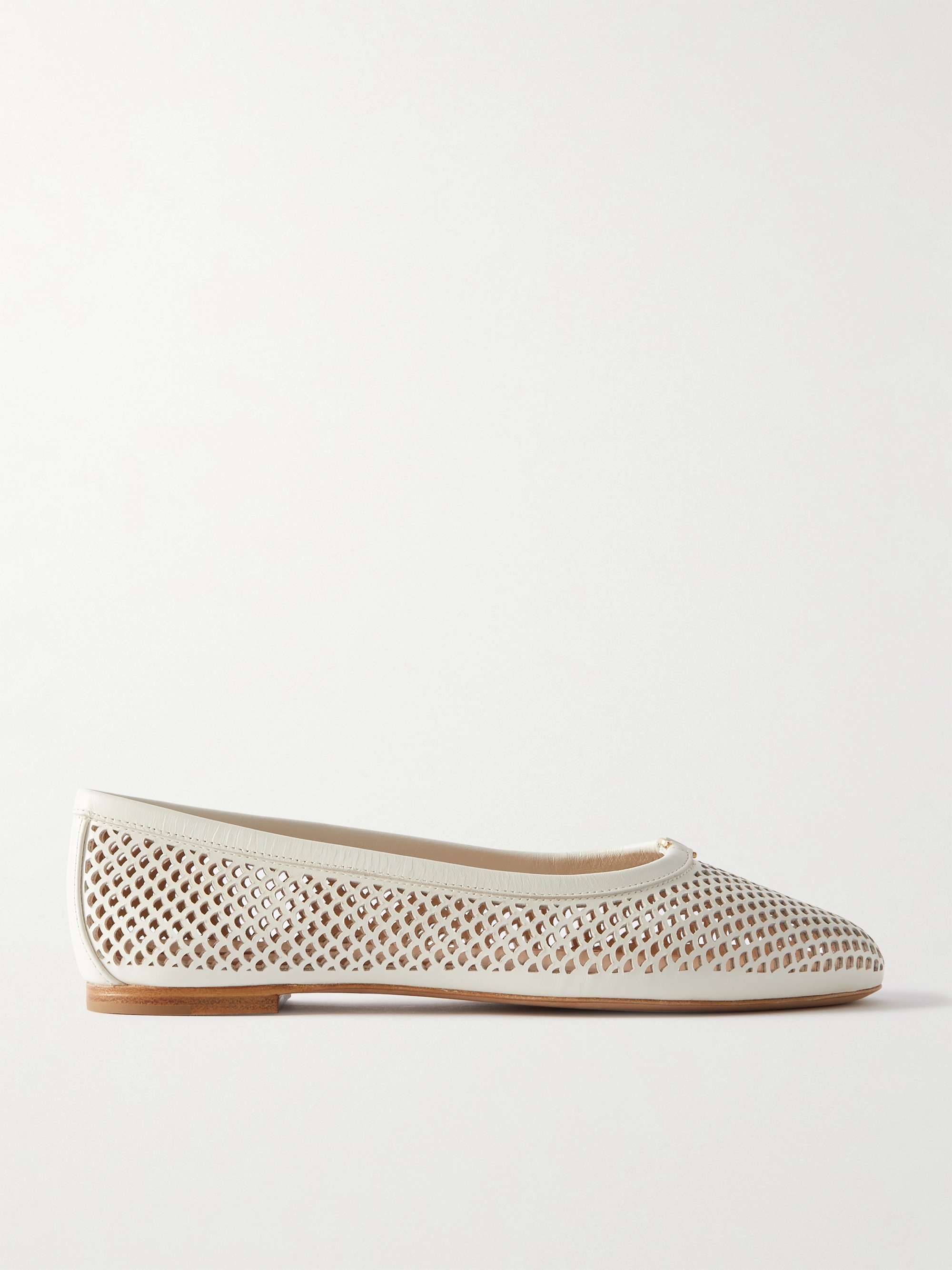 CHLOE Marcie embellished laser cut leather ballet flats NET A PORTER