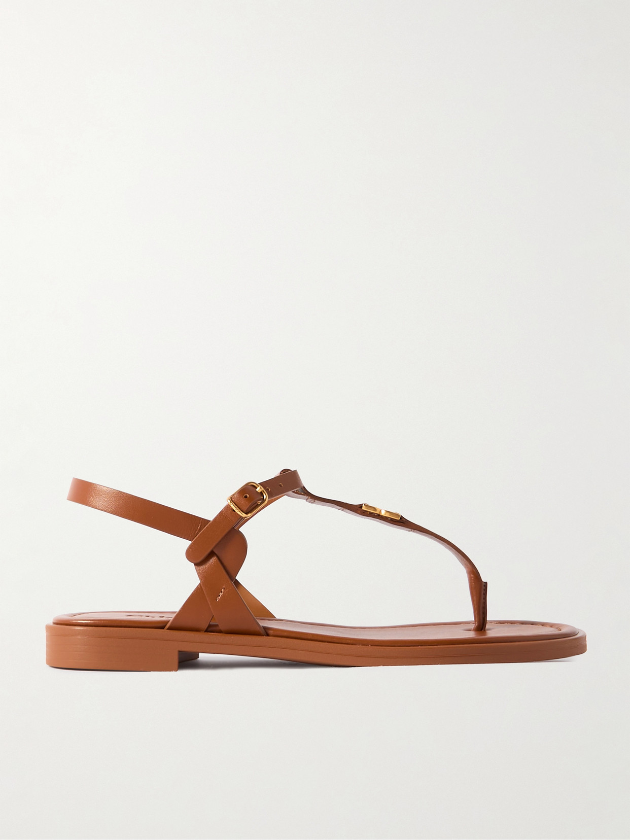 Chloé 'marcie' Brown Flat Thongs Sandals In Brown