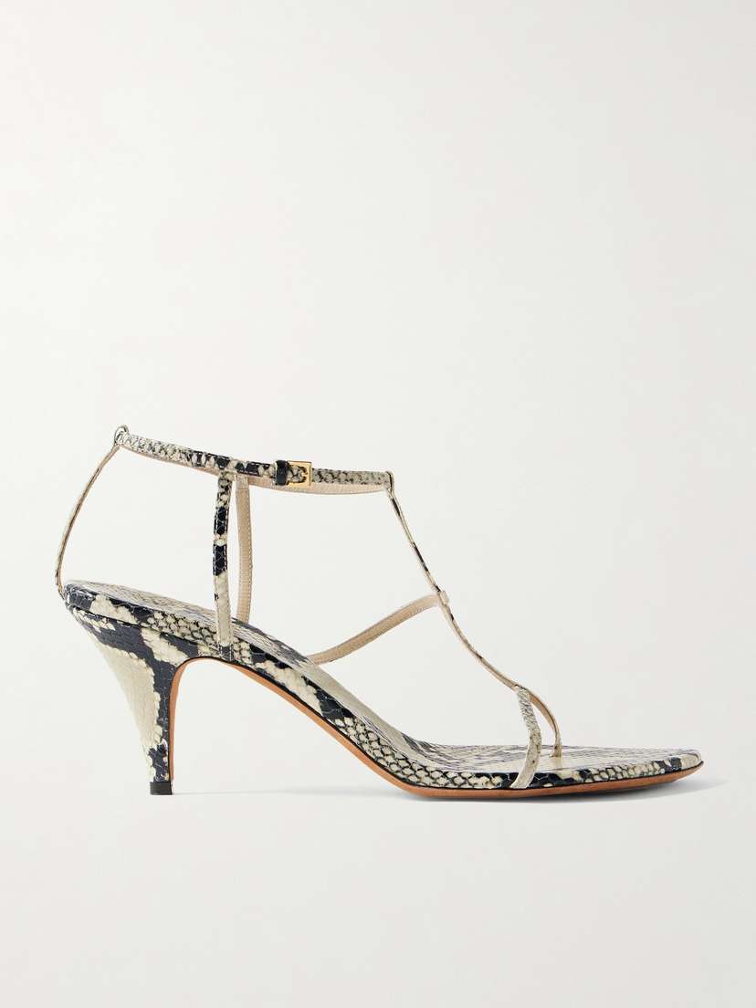 Khaite Jones Snake-effect Leather Sandals