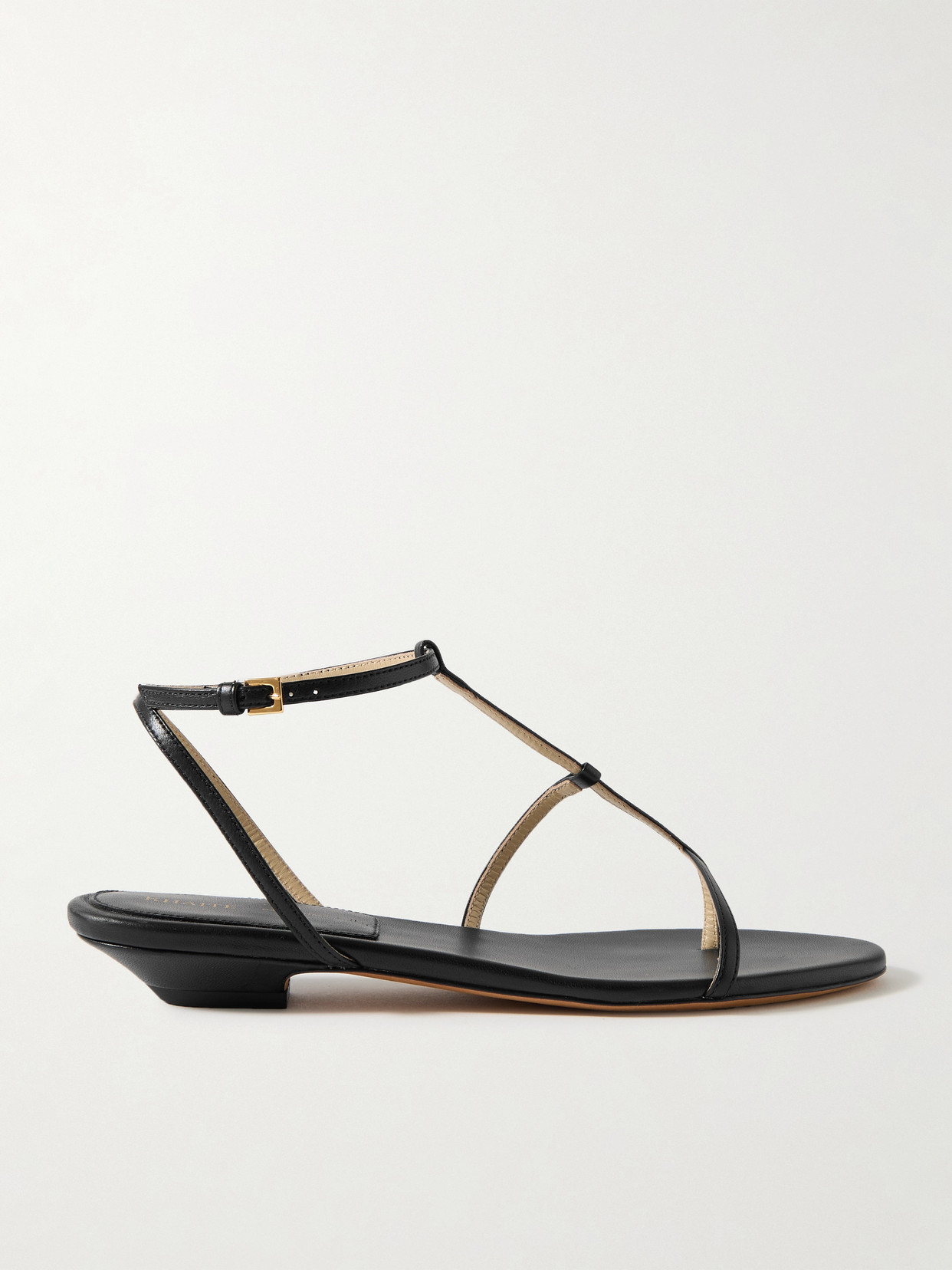 Khaite Jones Leather Sandals In Black