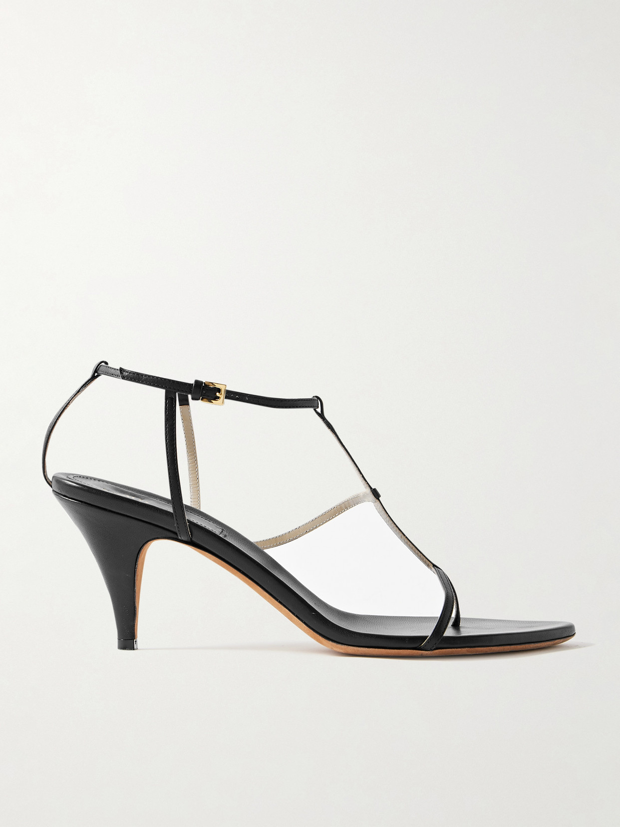 Shop Khaite Jones Leather Sandals In Black