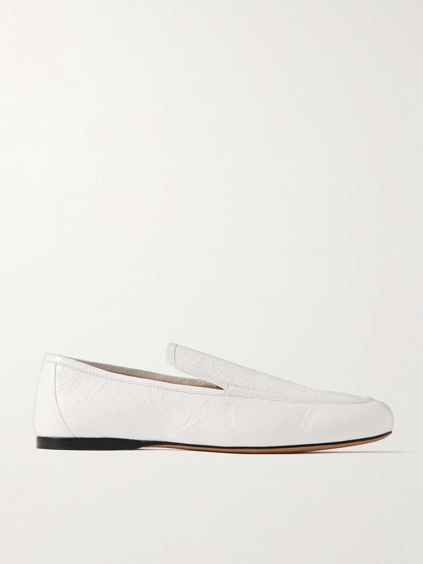 Khaite Alessio Crinkled-leather Loafers