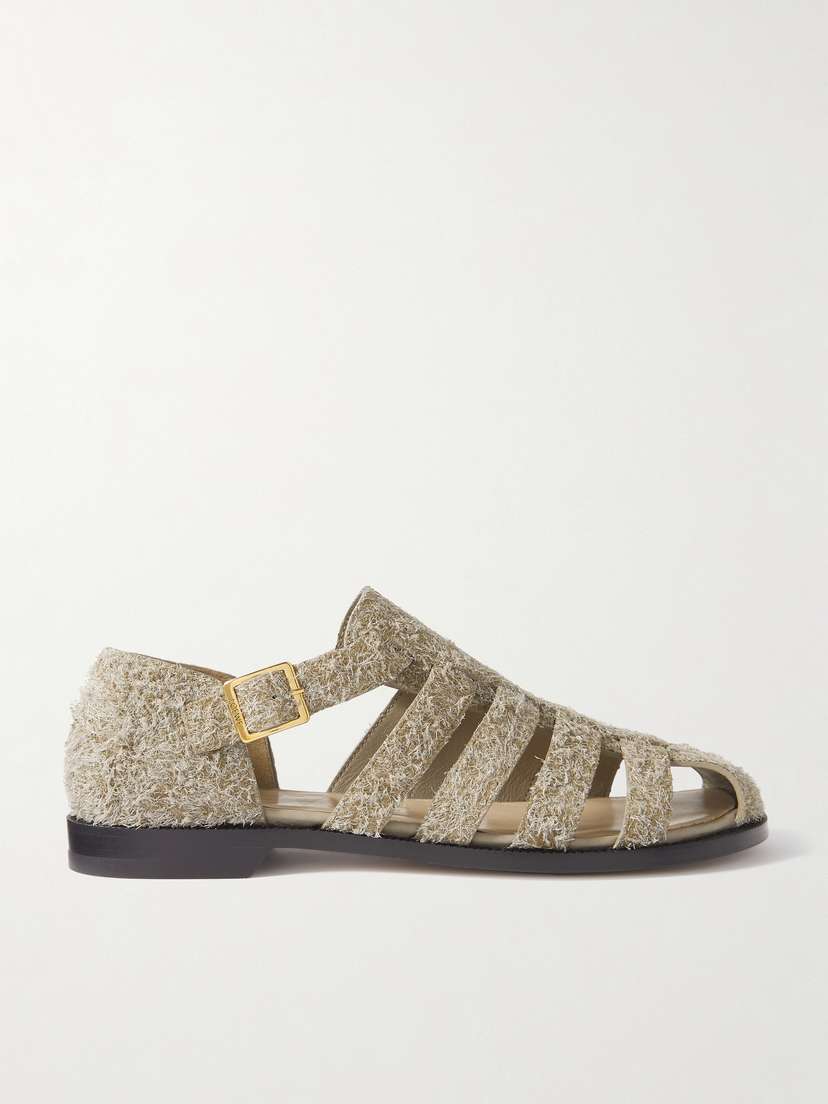 Loewe Campo Cutout Brushed-suede Sandals