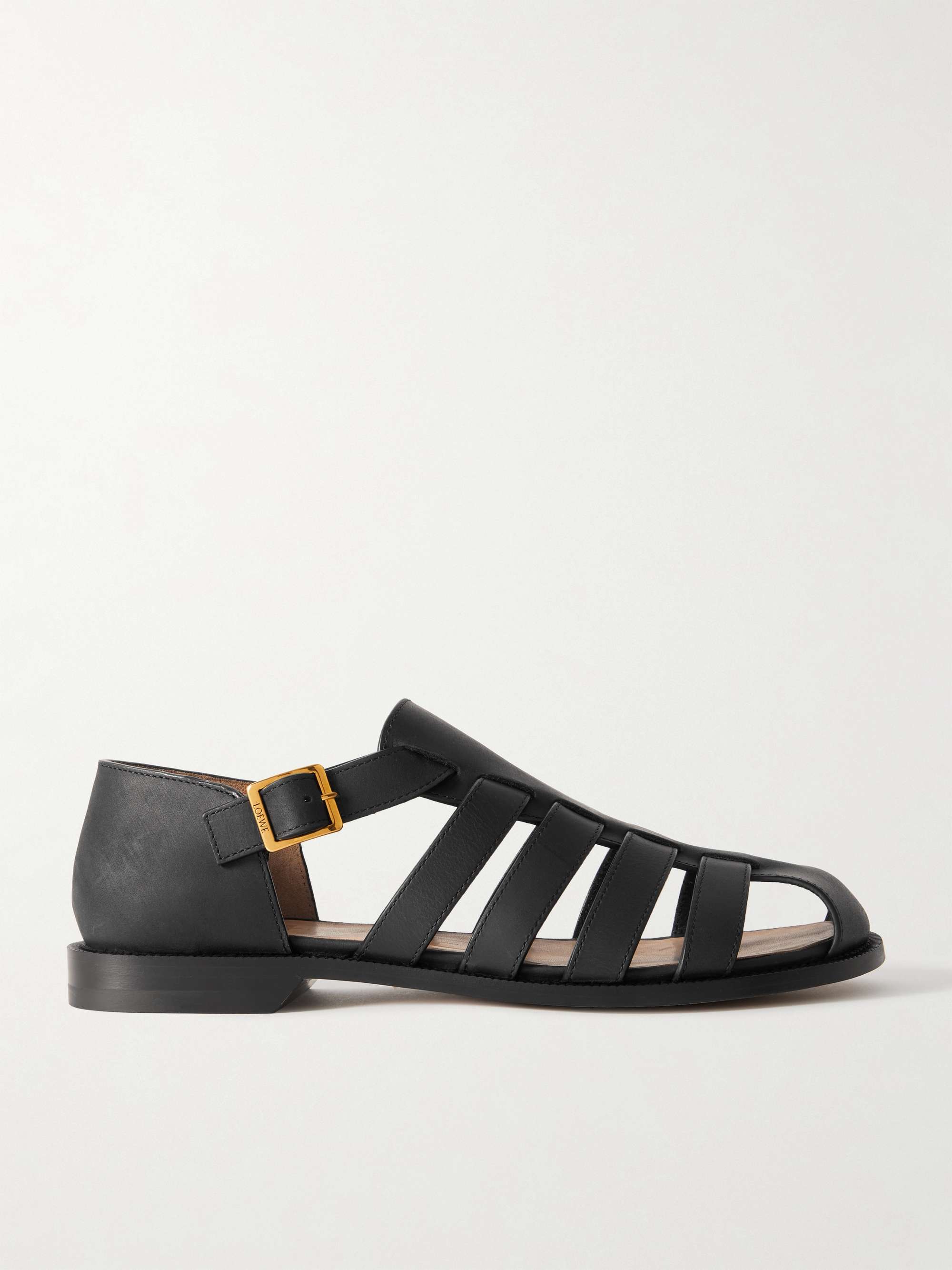 LOEWE Campo cutout leather sandals | NET-A-PORTER