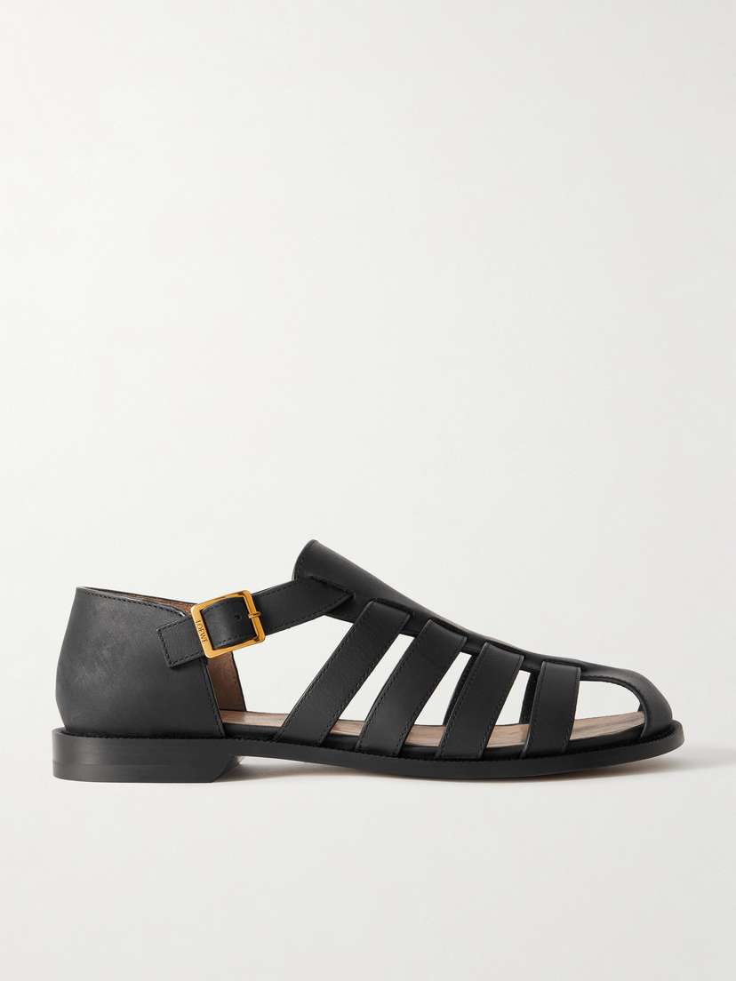 Loewe Campo Cutout Leather Sandals