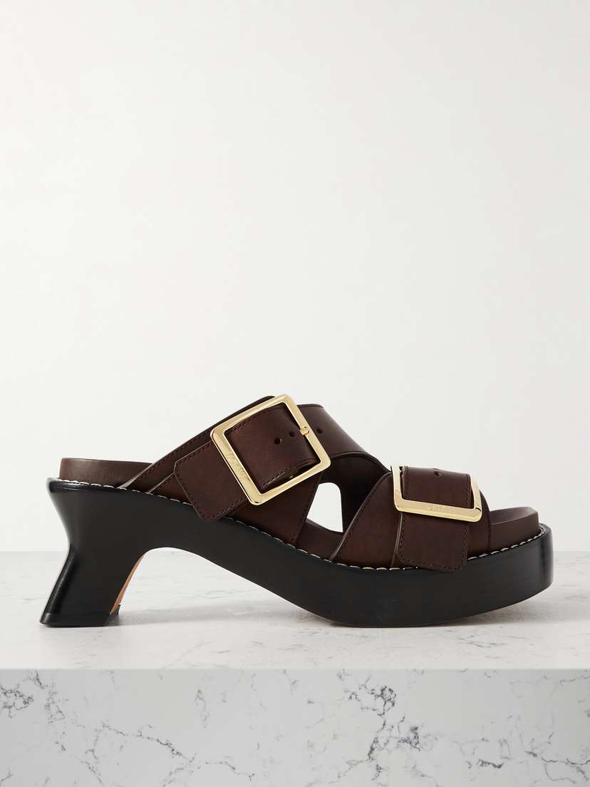 Loewe Ease Buckled Leather Mules