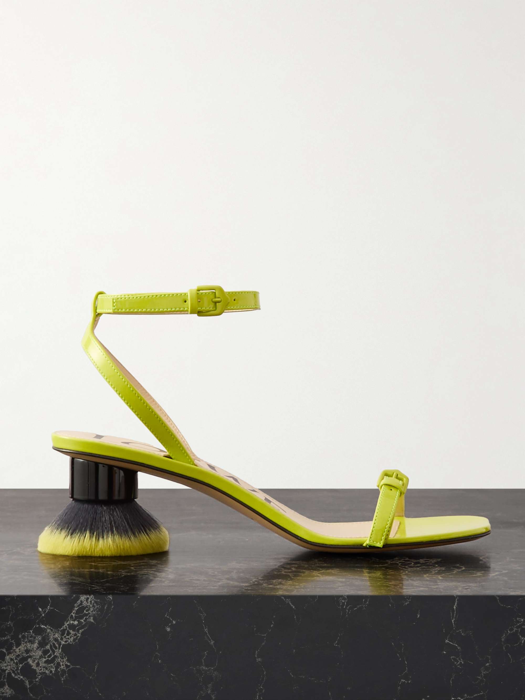 LOEWE Petal Brush patent-leather sandals | NET-A-PORTER