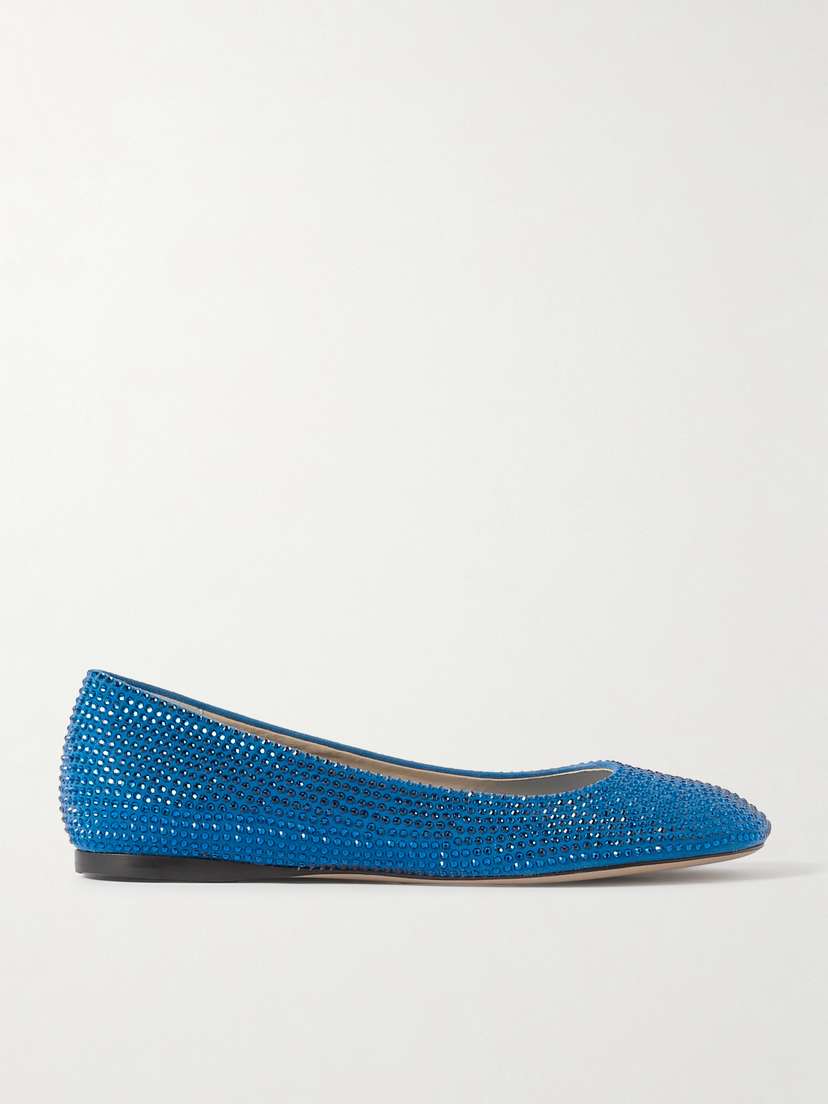 Loewe Toy Crystal-embellished Suede Ballet Flats