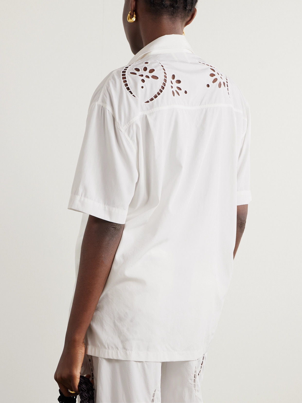 Shop Isabel Marant Bilya Oversized Broiderie Anglaise Modal-blend Poplin Shirt In White