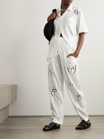 Isabel Marant Bilya oversized broiderie anglaise modal-blend poplin shirt