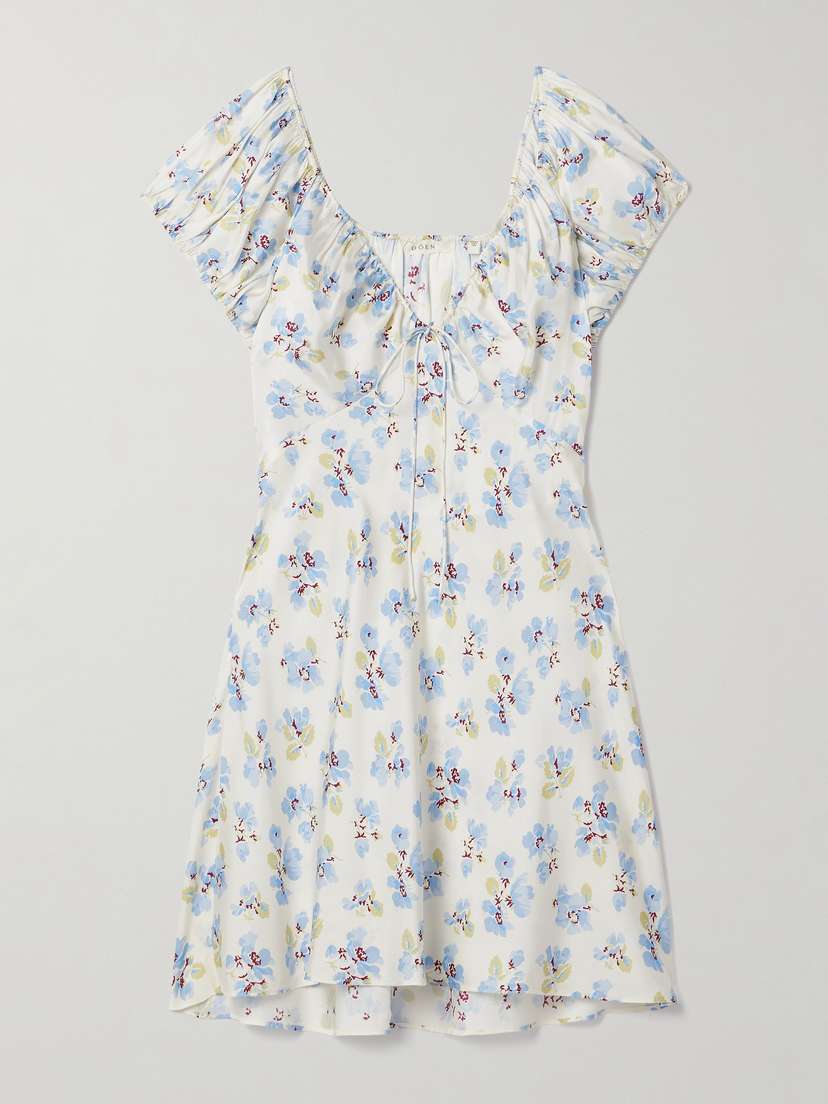 DÔEN Sera Floral-print Silk-blend Mini Dress