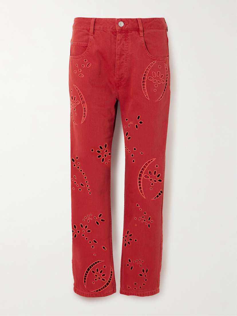 Isabel Marant Irina High-rise Straight-leg Broderie Anglaise Jeans
