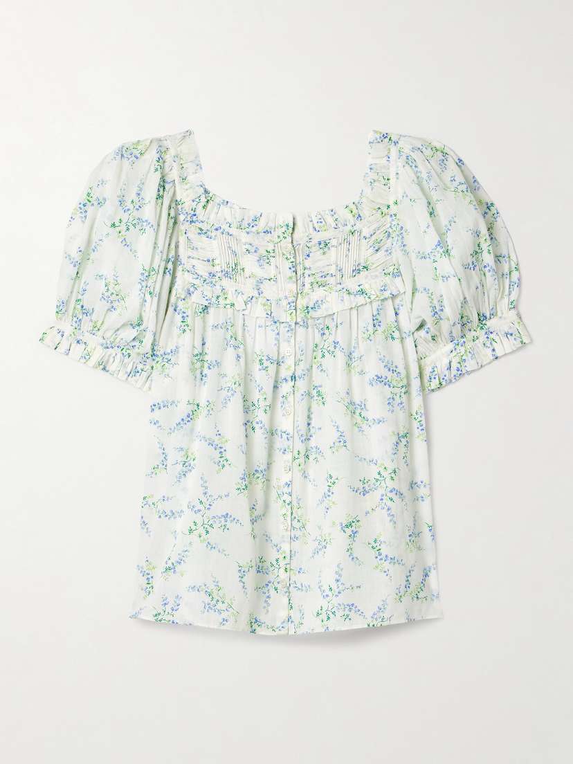 DÔEN Farley Floral-print Organic Cotton-blend Voile Top - xx large