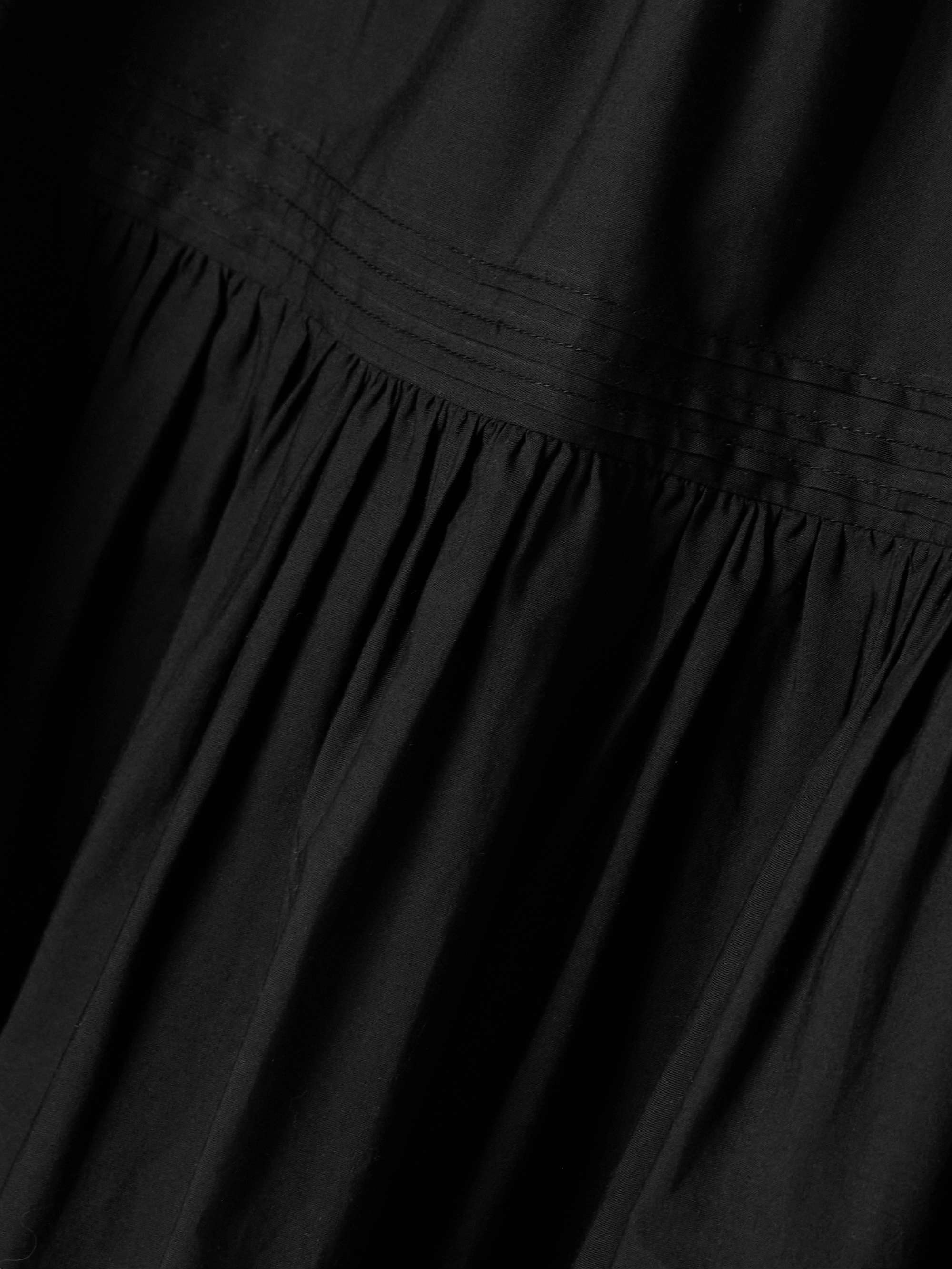 DÔEN Sebastiane broderie anglaise-trimmed organic cotton-poplin midi skirt