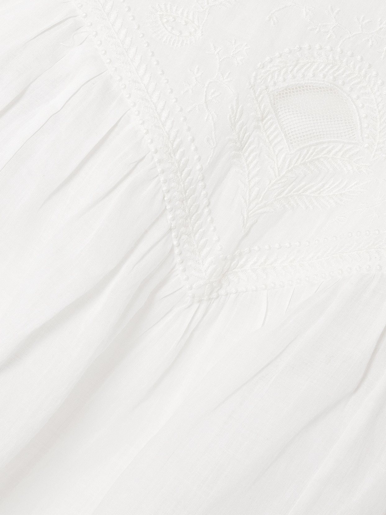 Isabel Marant Elodia Embroidered Ramie Blouse In White