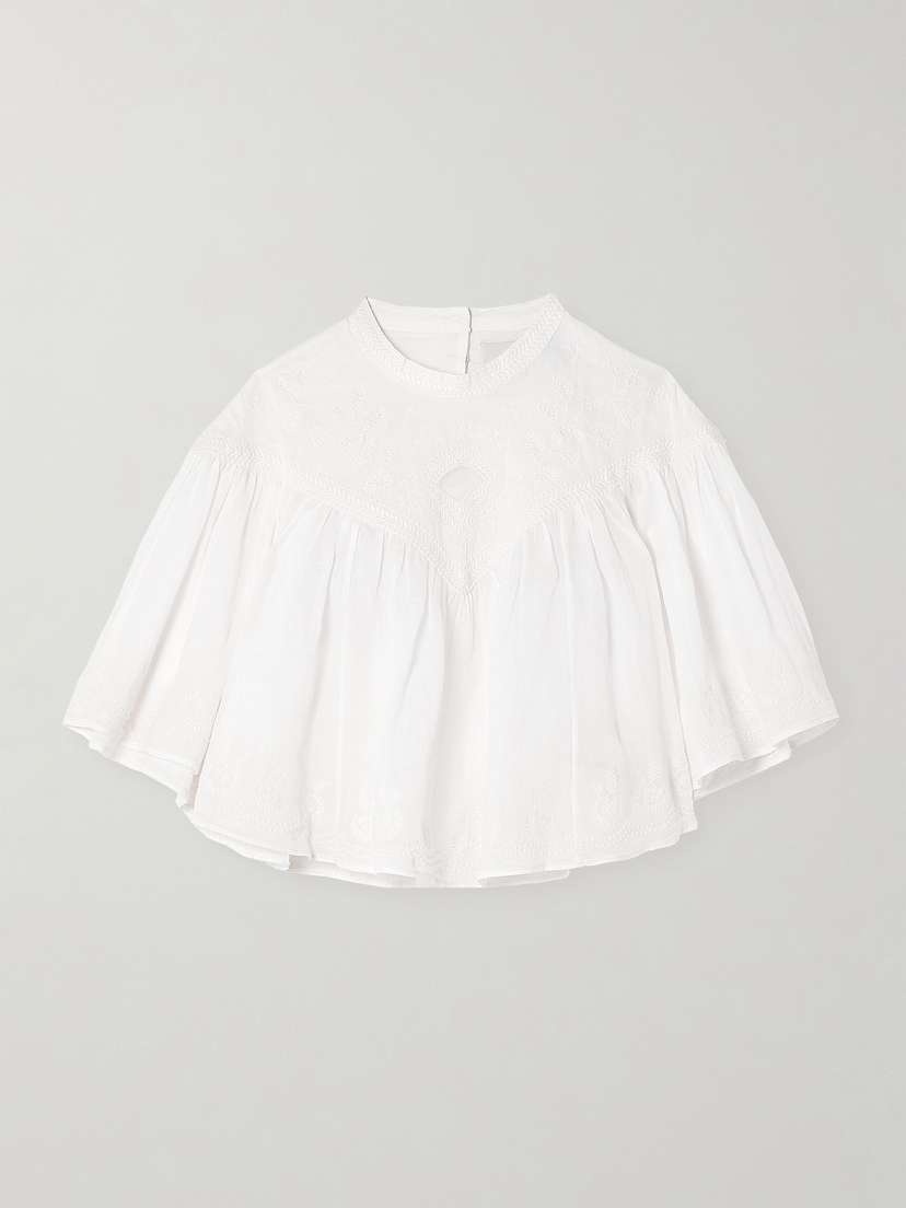 Isabel Marant Elodia Embroidered Ramie Blouse