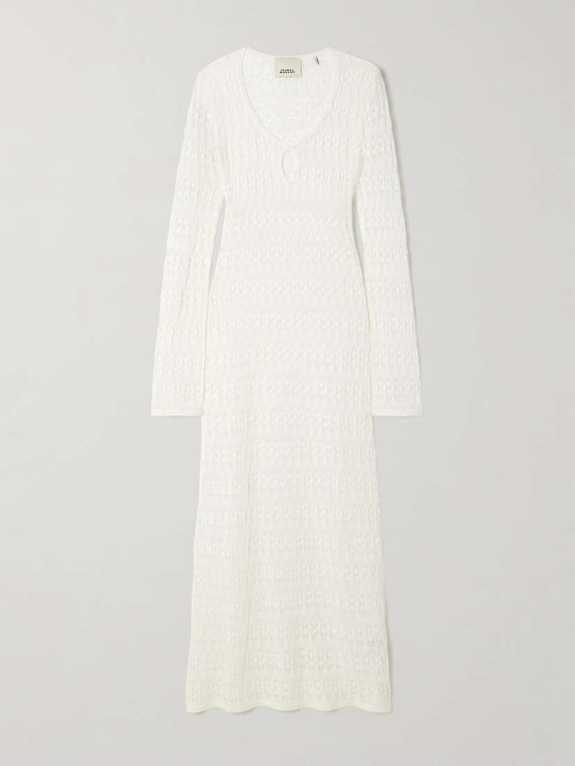 Isabel Marant Poros Pointelle-knit Cotton-blend Midi Dress