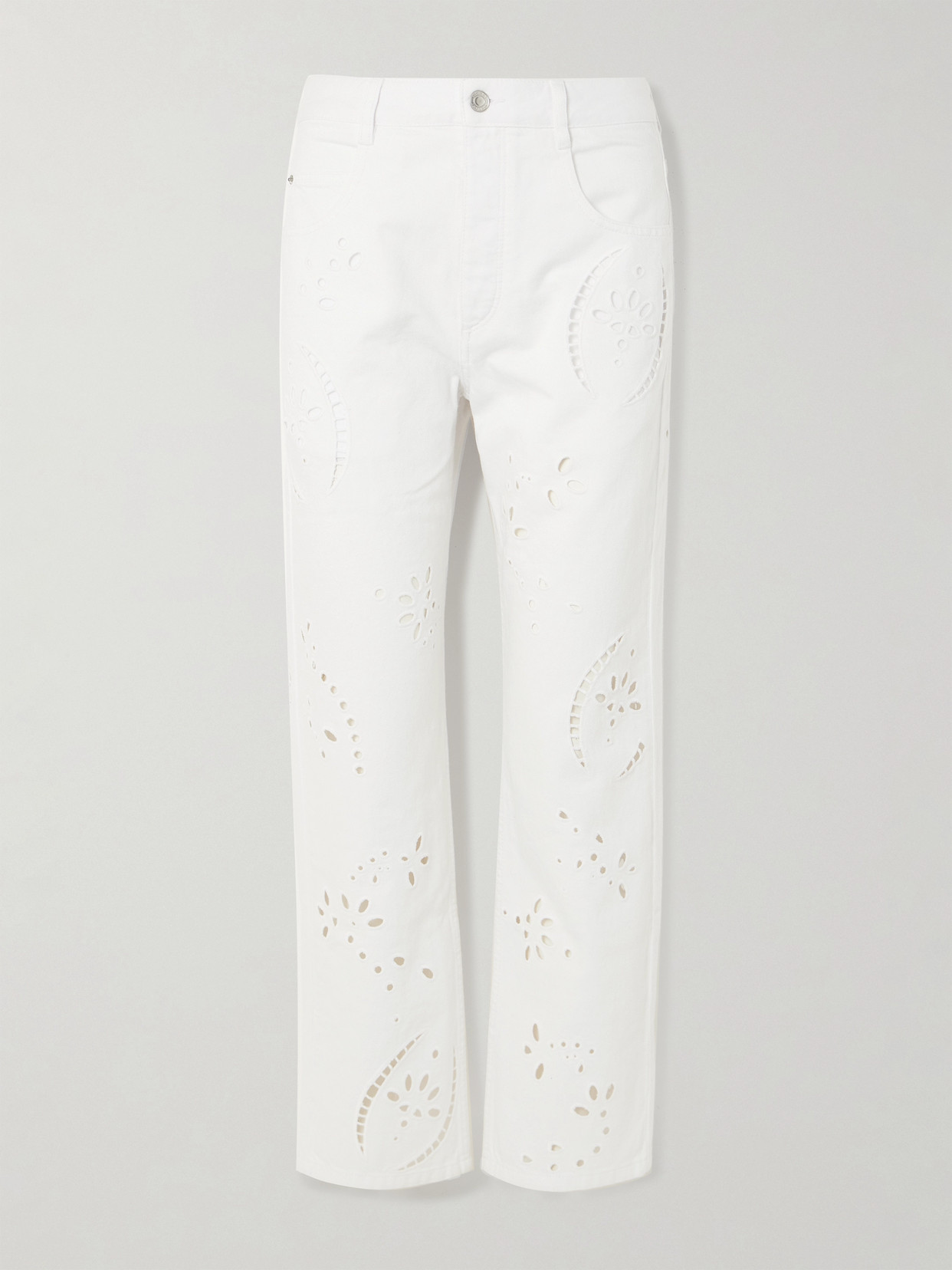 Isabel Marant Irina High-rise Straight-leg Broderie Anglaise Jeans In White