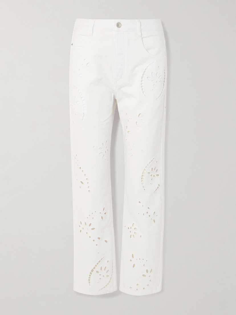 Isabel Marant Irina High-rise Straight-leg Broderie Anglaise Jeans