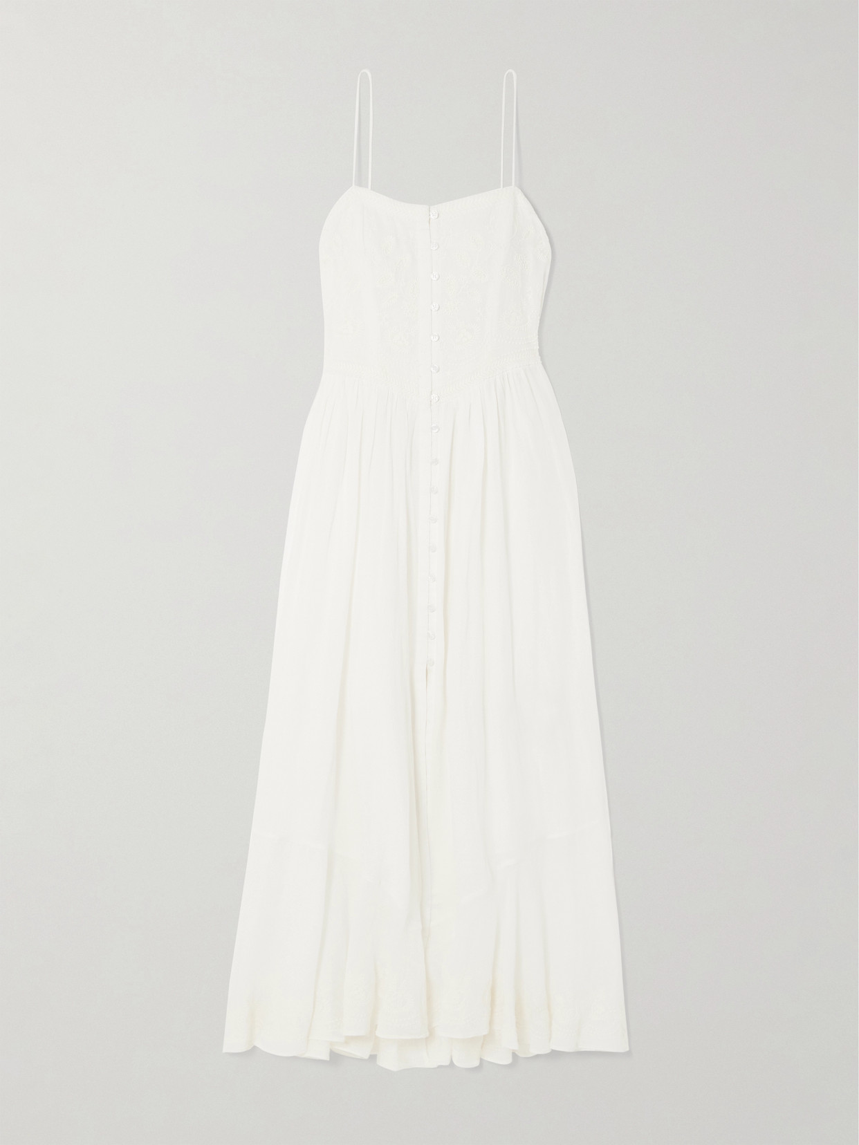 Isabel Marant - Erika Embroidered Ramie Midi Dress - White