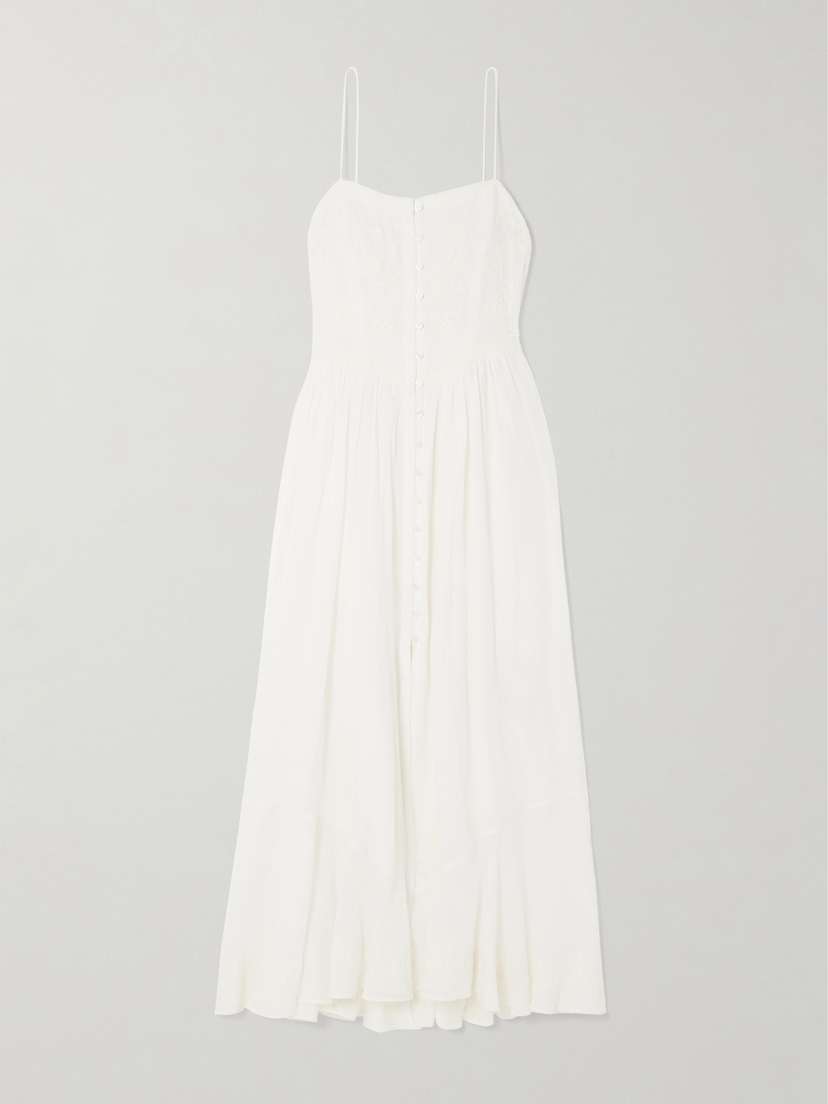 Isabel Marant Erika Embroidered Ramie Midi Dress