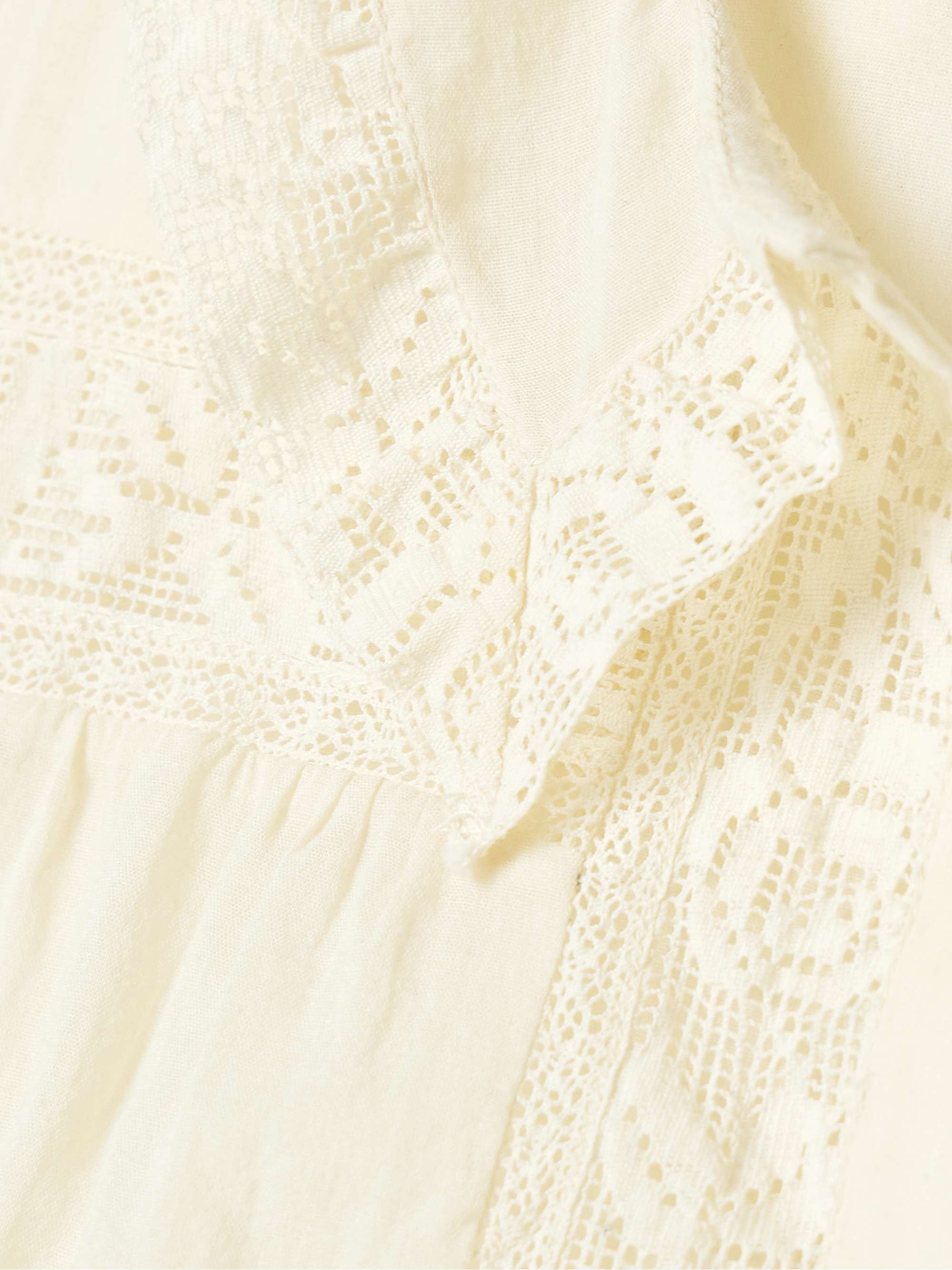 DÔEN Skylark cropped lace-trimmed organic cotton-voile top | NET-A-PORTER