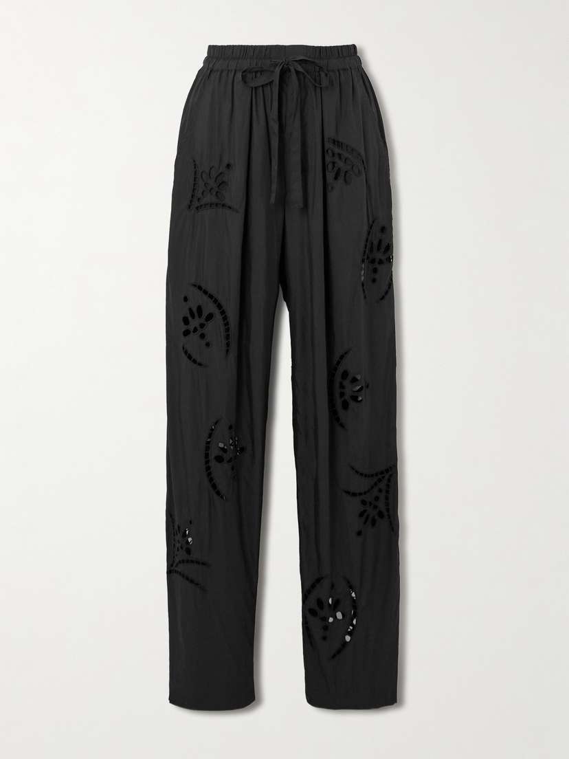 Isabel Marant Hectorina Broderie Anglaise Modal-blend Wide-leg Pants