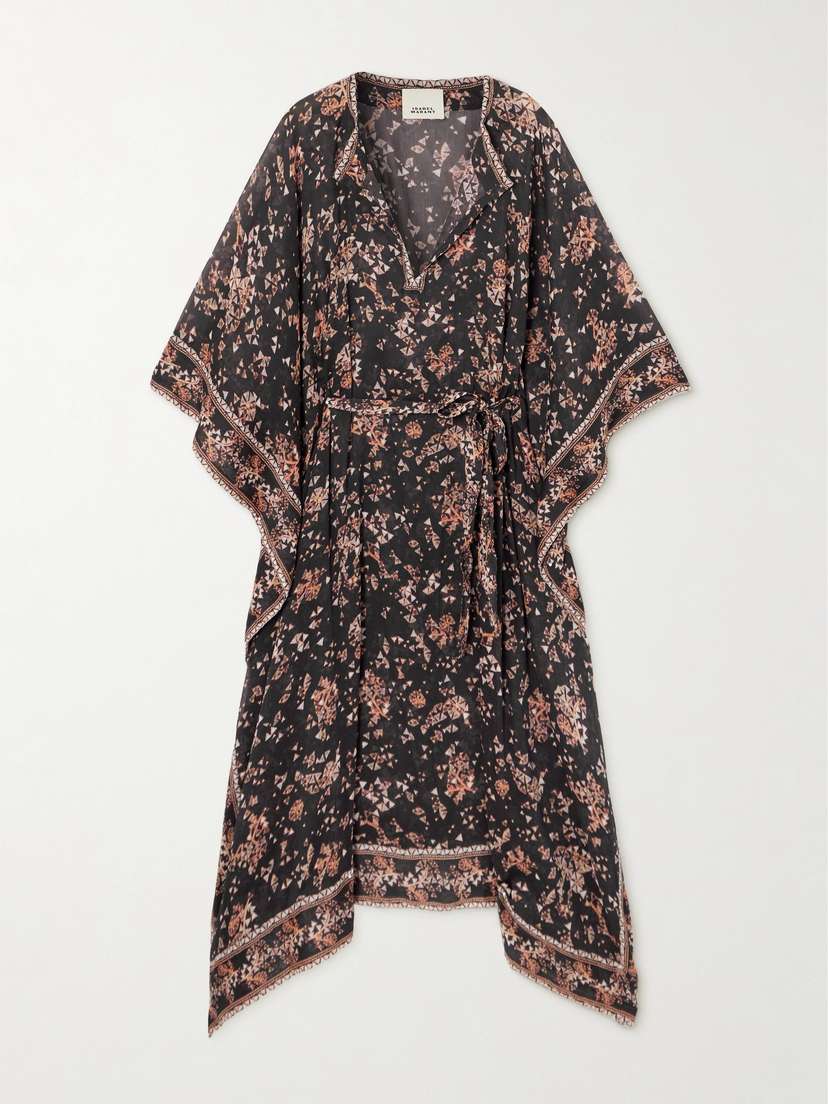 Isabel Marant Amira Printed Cotton And Silk-blend Chiffon Midi Dress