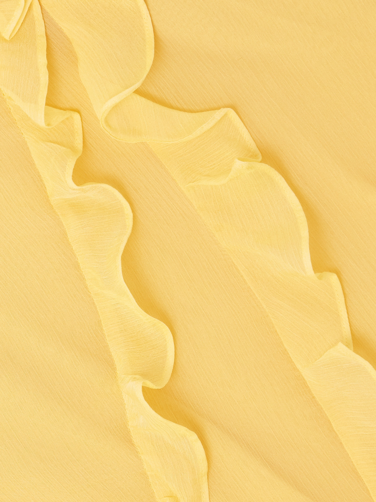 Saloni Renu Ruffle-trimmed Silk-blend Chiffon Maxi Dress In Yellow