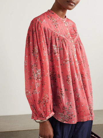 Isabel Marant Kiledia printed cotton and silk-blend crepe blouse