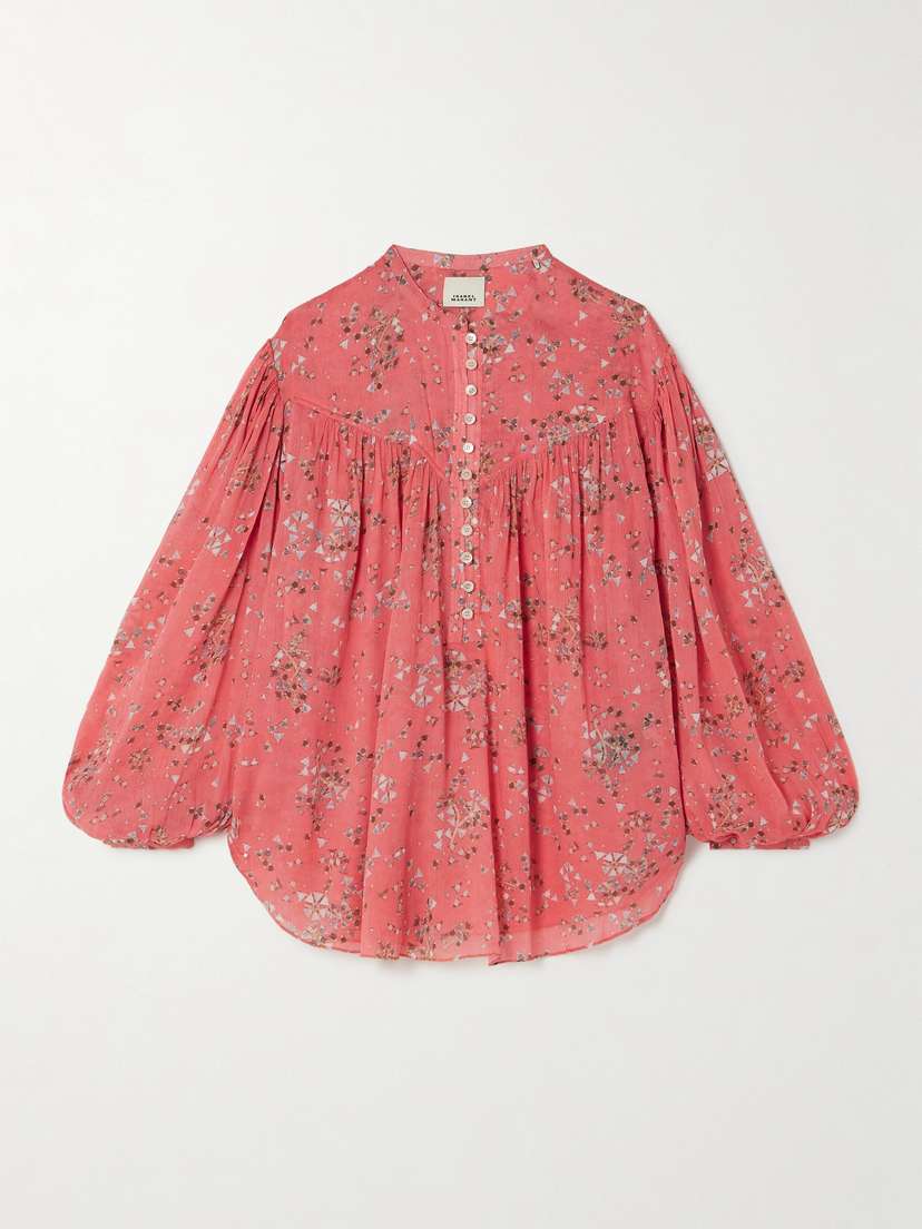 Isabel Marant Kiledia Printed Cotton And Silk-blend Crepe Blouse