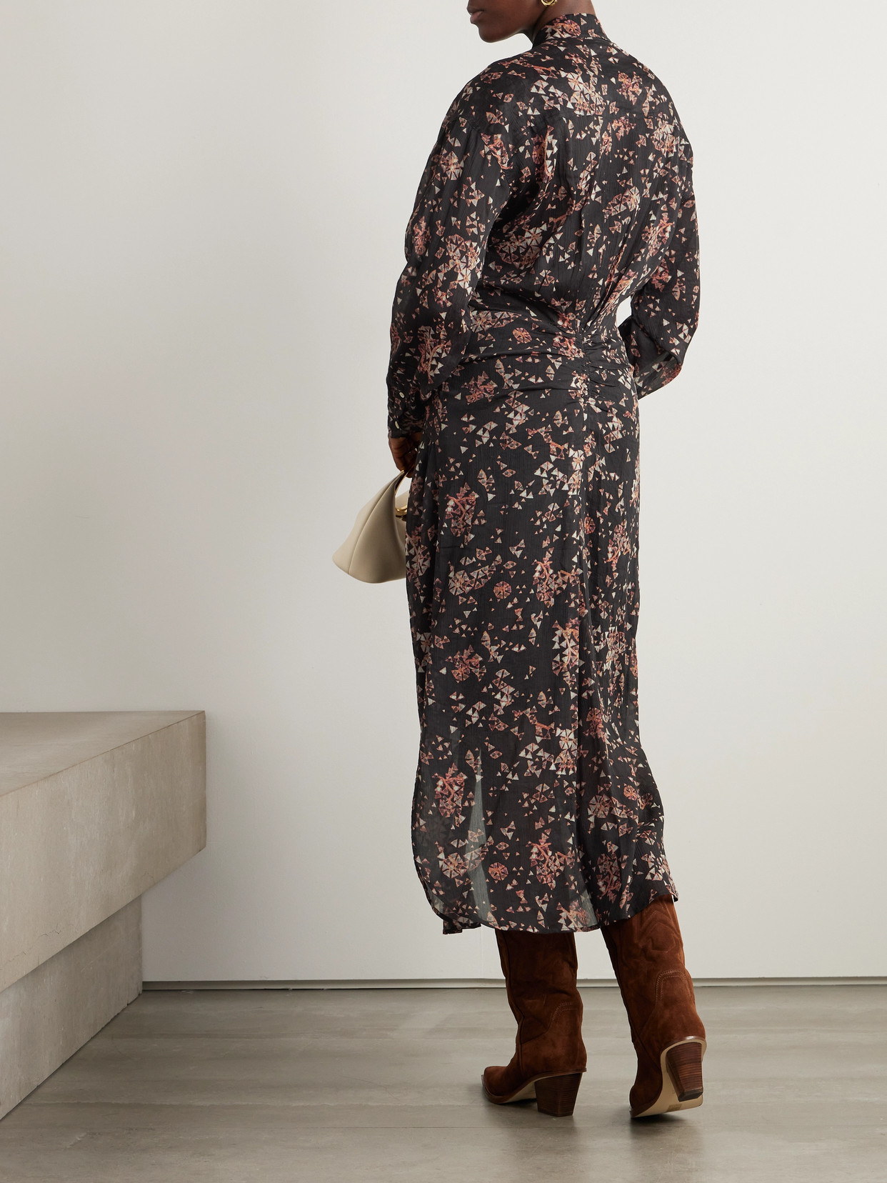 Isabel Marant Anesy Tied Midi Dress In Black
