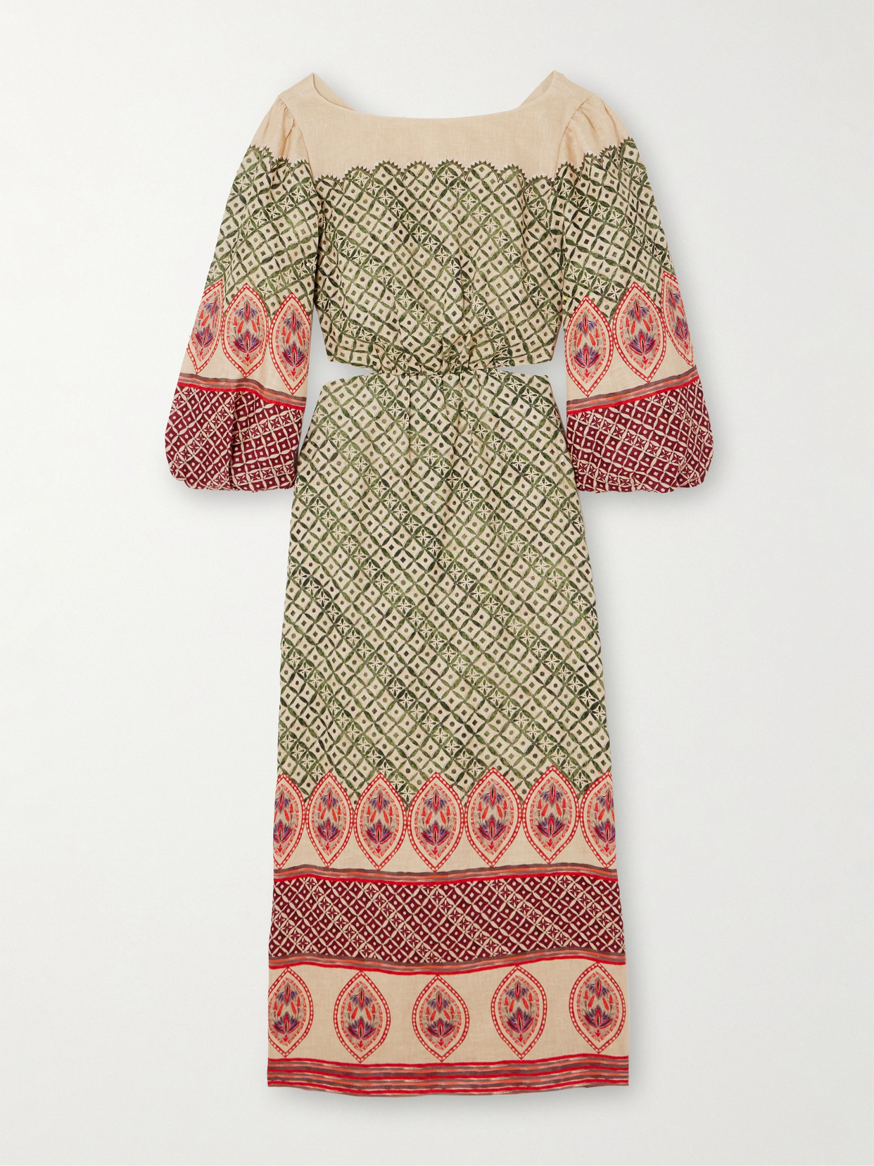 SALONI NEELAM LINEN MIDI DRESS