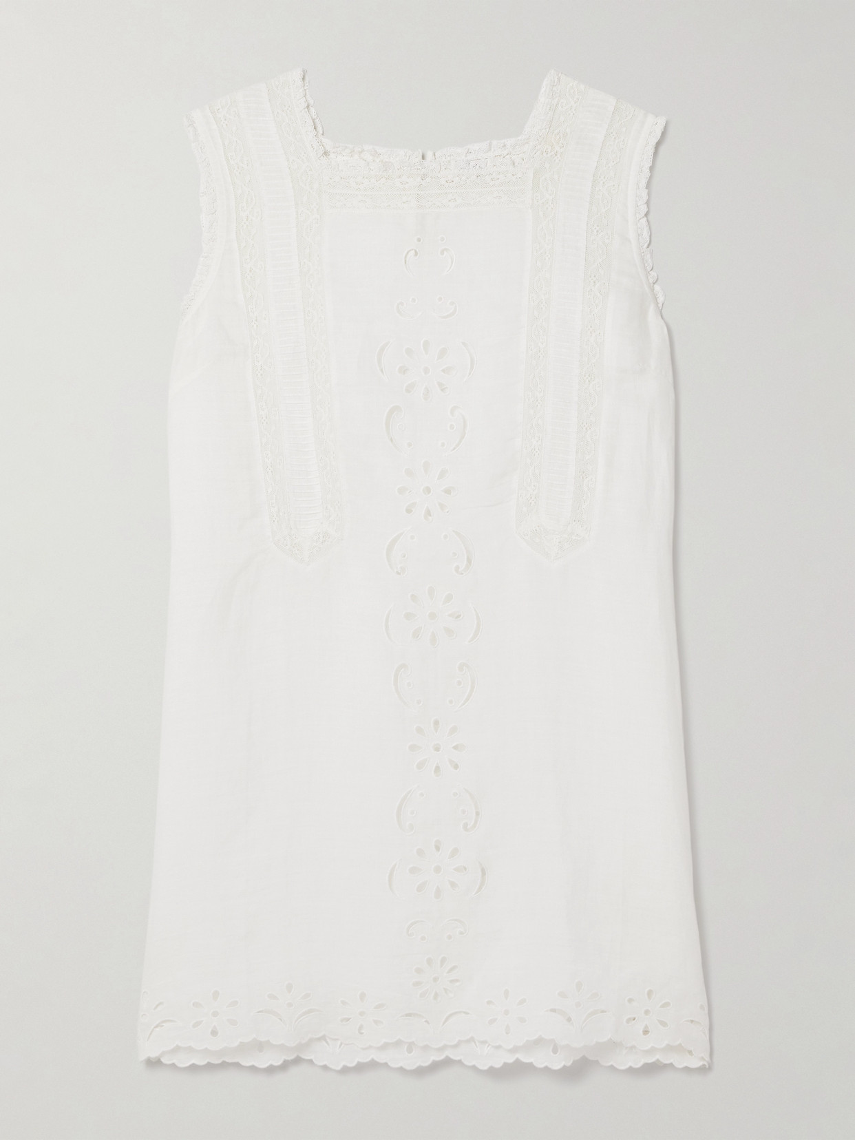 Doen Lua Broderie Anglaise Ramie Mini Dress In White