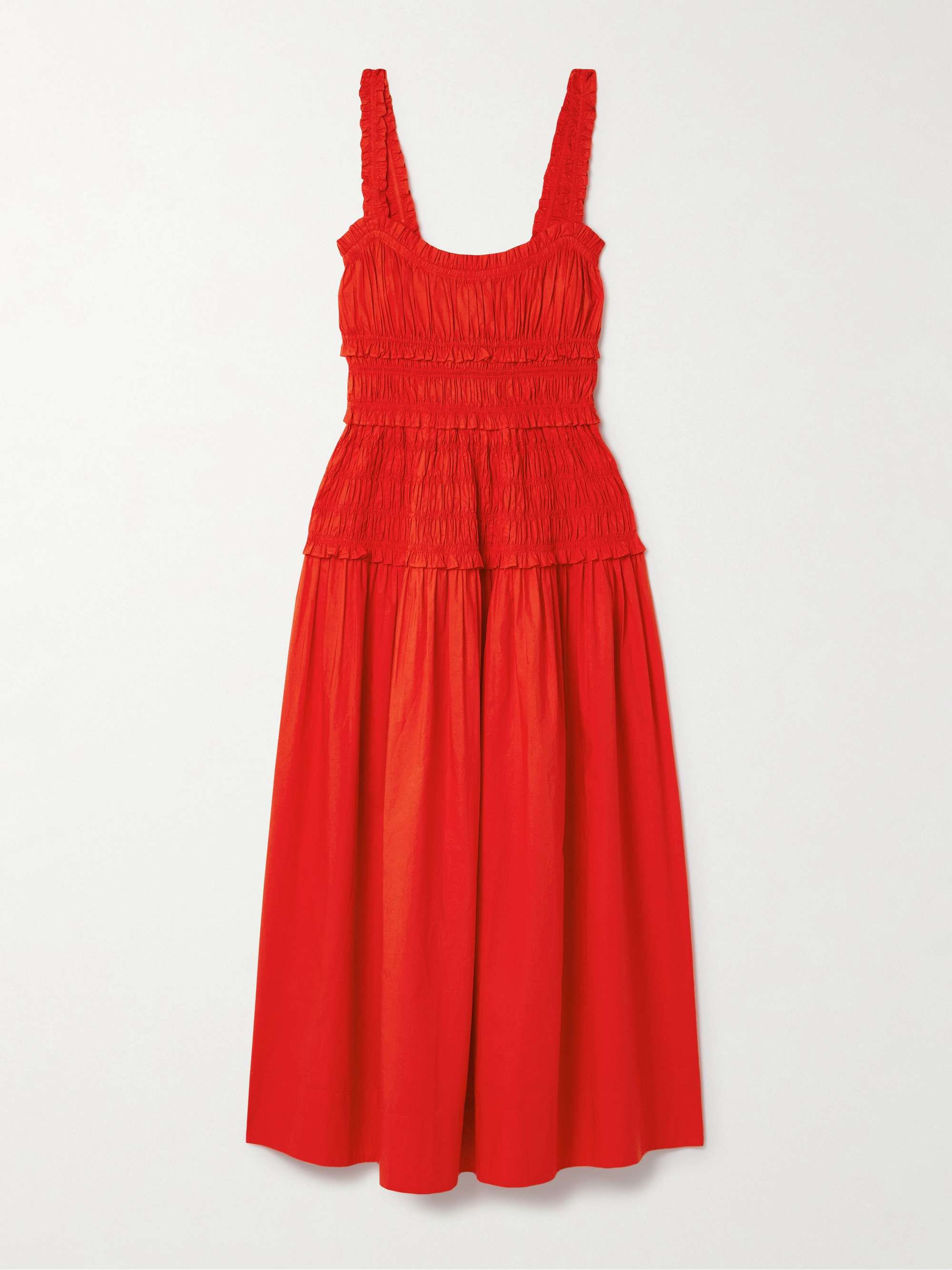 doen red dress Clover organic cotton-poplin midi - and a petite fixed bow adorns the center front. Den - QUINTESSA DRESS |