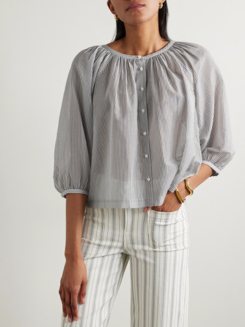 Dôen Jiana striped cotton-blend blouse