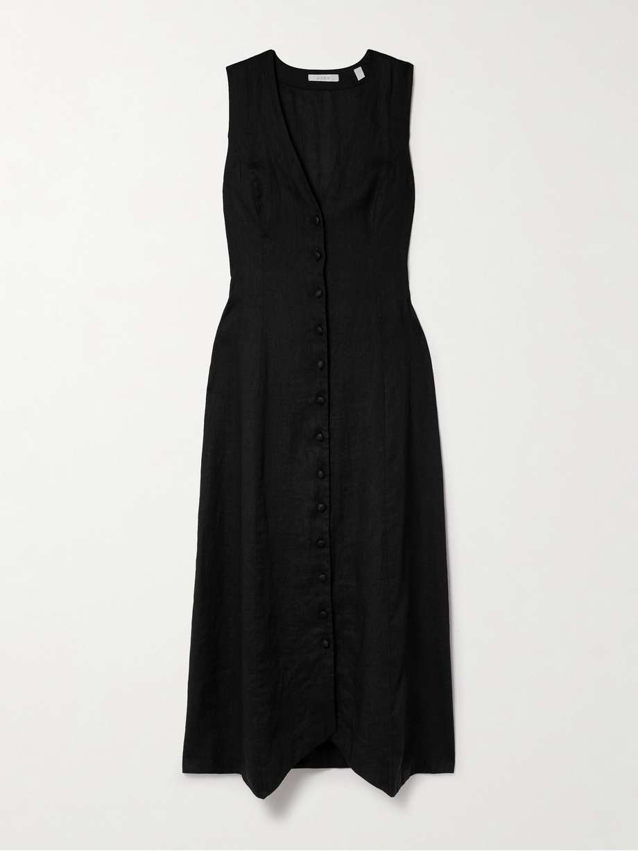 allene linen midi dress