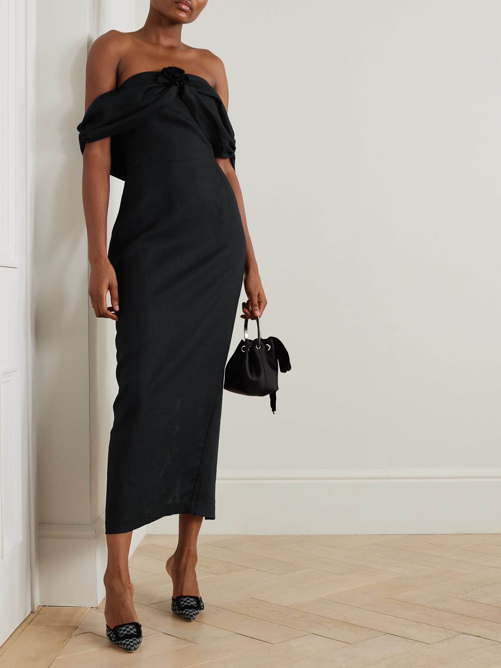 longsleeve denim dress WAVE VINTAGE USED DENIM – NO/FAITH STUDIOS Minimalist White Dresser with Recently popular styles Color:Black Flower