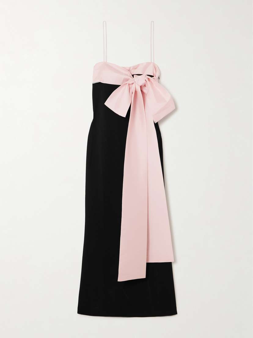 BERNADETTE Bart Bow-detailed Crepe Maxi Dress
