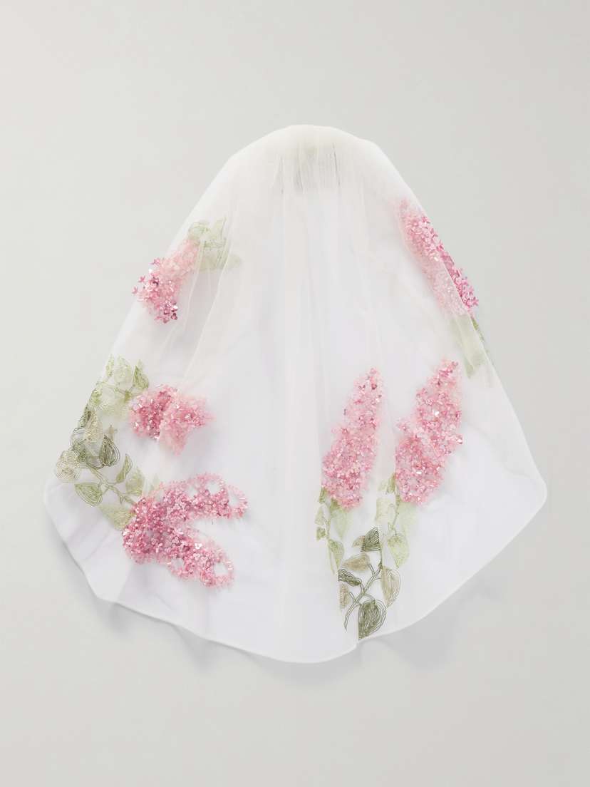 BERNADETTE Embellished Embroidered Tulle Veil