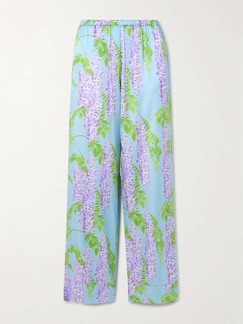 BERNADETTE Louis Floral-print Stretch-silk Pajama Pants