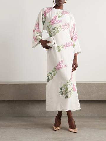Bernadette Emmanuelle open-back embellished embroidered silk-chiffon maxi dress