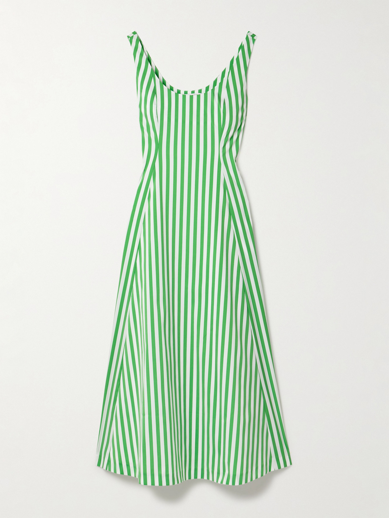 Bernadette Milou Striped Taffeta Maxi Dress In Green