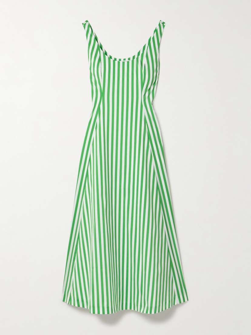 BERNADETTE Milou Striped Taffeta Maxi Dress